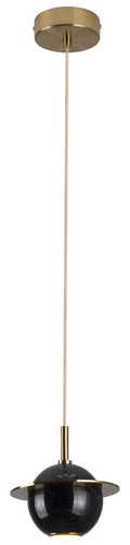Sprawdź Lampa wisząca Max Light Uranos P0414 czarno-złota marmur LED 16 cm