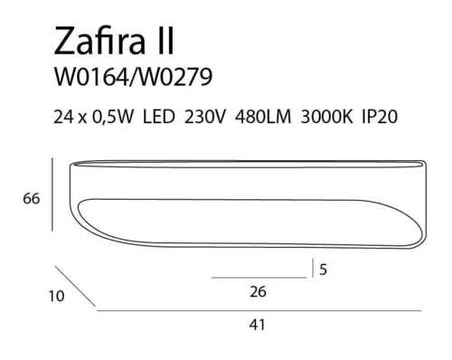 Sprawdź Kinkiet Max Light Zafira W0279 czarny LED 12W 3000K 41 cm