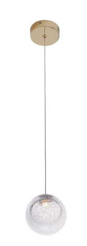 Sprawdź Lampa wisząca Max Light Zoe P0389 złota 1x1,5W LED 9,5 cm szkło bąbelkowe