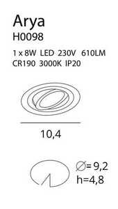 Oprawa wpuszczana Max Light Arya H0098 biała LED 8W 3000K 92 mm 1 Oprawa wpuszczana Max Light Arya H0098 biała LED 8W 3000K 92 mm small 1