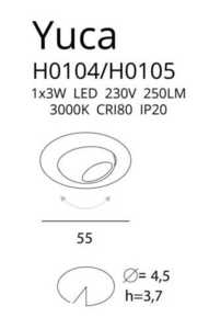 Oprawa wpuszczana Max Light Yuca Round Tilted H0104 biała LED 3W 3000K small 1