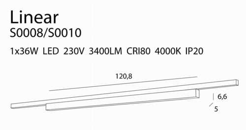 Sprawdź Lampa liniowa do szynoprzewodu Max Light Linear S0008 120,8 cm czarna 4000K