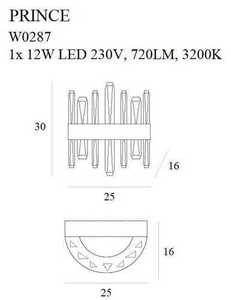 Kinkiet Max Light Prince W0287 złoty LED 12W 25x30 cm 2 Kinkiet Max Light Prince W0287 złoty LED 12W 25x30 cm small 2