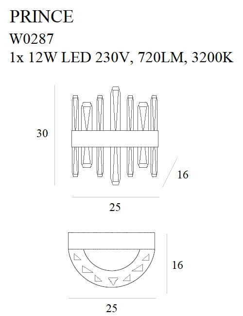 Obejrzyj Kinkiet Max Light Prince W0287 złoty LED 12W 25x30 cm Kinkiet Max Light Prince W0287 złoty LED 12W 25x30 cm
