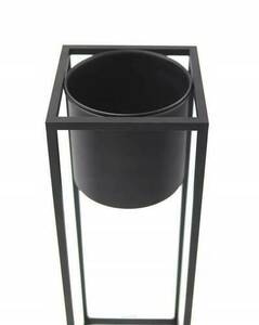 Kwietnik metalowy z donicą JAKPOL UGO 60 cm czarny loftowy small 6