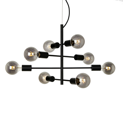 Sprawdź Czarna lampa wisząca Italux PORTEL PND-02431-8-BL 8×E27 maks. 40 W