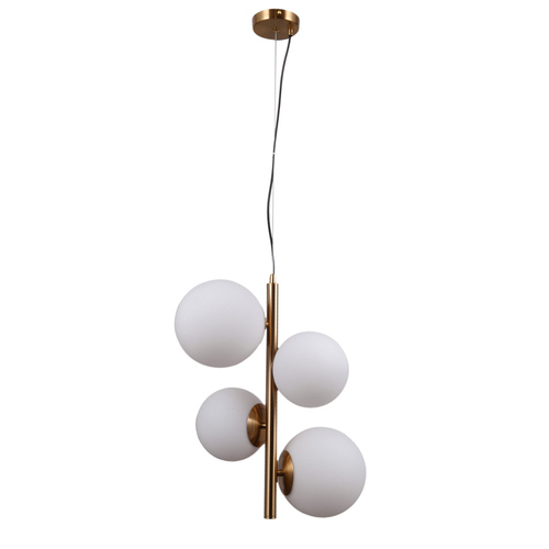 Sprawdź Lampa Wisząca Italux Riga 4xE14 Biała Mosiądz 41 cm PND-44213-4-HBR