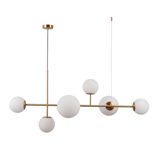 Lampa Wisząca Italux 6-Punktowa Biała Mosiądz E14/E27 PND-31221-6-HBR 0 Lampa Wisząca Italux 6-Punktowa Biała Mosiądz E14/E27 PND-31221-6-HBR small 0