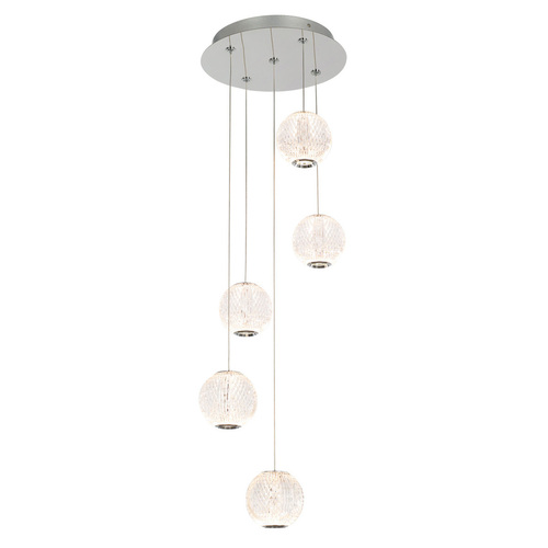 Sprawdź Lampa wisząca Italux Rosario LED chrom akryl 5xLED PND-12220121-5A-CR