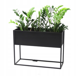 Kwietnik metalowy JAKPOL Cubo 60x80x30 cm czarny loft stojak na rośliny small 0