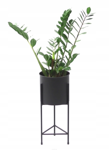 Sprawdź Kwietnik metalowy z donicą JAKPOL Fiori 50 cm czarny loftowy