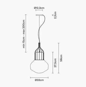 Lampa wisząca Fabbian Aérostat 33cm - czarny chrom - F27A11 24 small 1