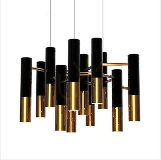 Sprawdź Lampa wisząca GOLDEN PIPE-13 czarno złota 60 cm