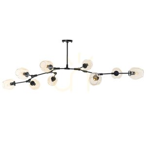 Lampa wisząca MODERN ORCHID-9 bursztynowo czarna 150 cm small 0