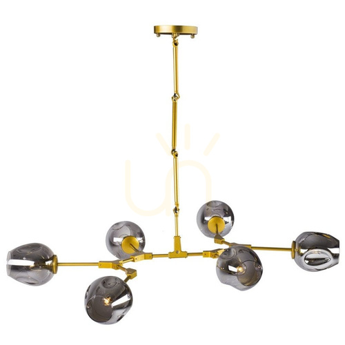 Sprawdź Lampa wisząca MODERN ORCHID-6 Step into Design złota, szkło przydymione 6×E27 130 cm