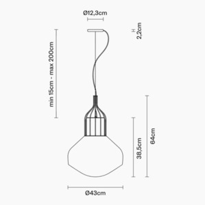 Lampa wisząca Fabbian Aérostat 43 cm - mosiądz platerowany - F27A13 19 2 Lampa wisząca Fabbian Aérostat 43 cm - mosiądz platerowany - F27A13 19 small 2