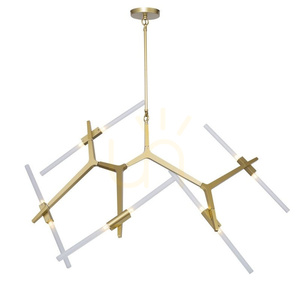 Lampa wisząca Step into Design STICKS-10 złota matowa 10×G9 120 cm small 0
