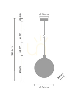 Lampa wisząca MARBLE LED marmurowo złota 24 cm small 12