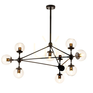 Lampa wisząca ASTRIFERO-10 transparentno czarna 90 cm small 2
