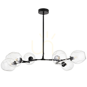 Lampa wisząca MODERN ORCHID-6 transparentno czarna 130 cm small 3