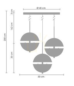 Lampa wisząca SFERA-3 LED złota 50 cm small 7
