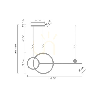 Lampa wisząca NEW AGE LED czarna 120 cm small 18