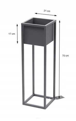 Sprawdź Kwietnik metalowy JAKPOL CUBO 70 cm szary mat stojak na rośliny loft