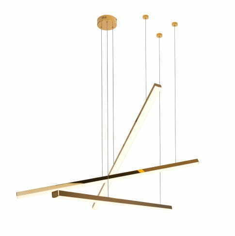 Sprawdź Lampa wisząca Max Light Trio 3 P0426D złota LED 3-punktowa 100 cm ściemnialna