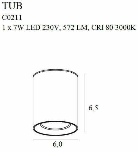 Sprawdź Plafon sufitowy Max Light Tub C0211 czarny LED 7W 6 cm