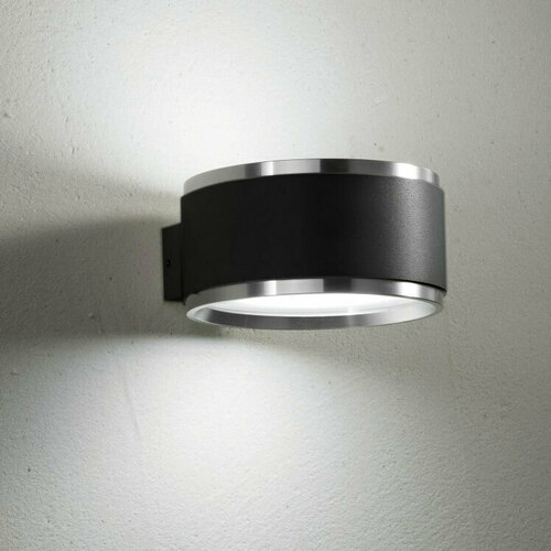 Sprawdź Kinkiet LED Elkim RETI/K 104 czarny z aluminiowymi ringami 3000K