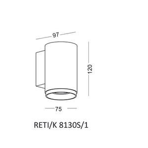 Kinkiet Elkim RETI/K 8130S/1 biały z aluminiowym ringiem, GU10 small 1