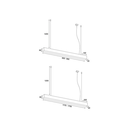Sprawdź Czarna lampa liniowa Elkim LUPINUS/Z SQ 115 5115002203-1 LED 12 W 1785 lm 4000 K