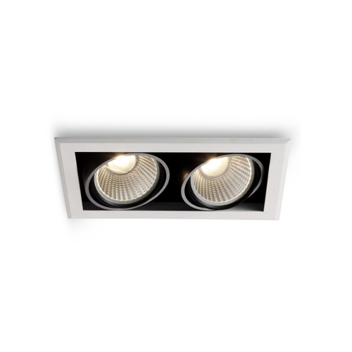 Sprawdź Oprawa wpuszczana LED Elkim ROSA 957/2, biała z czarnym wnętrzem, 3000 K, 2×5 W
