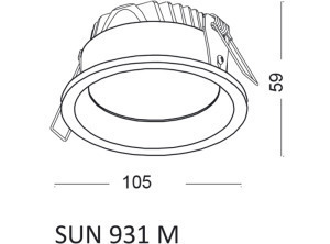 Oprawa wpuszczana LED Elkim SUN 931 M biała 6 W 10,5 cm small 1