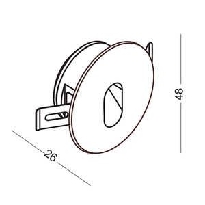 Oprawa schodowa Elkim LESEL 002 L czarna LED 1 W 3000 K small 1