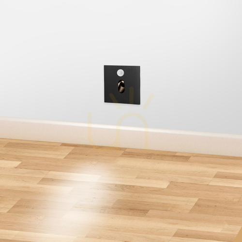 Sprawdź Czarna lampa schodowa LED Elkim LESEL 001 XL z czujnikiem ruchu, 4000 K, 100102203CR