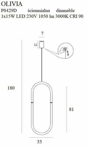 Sprawdź Lampa wisząca Max Light Olivia P0429D złota LED 15W 3000K 33 cm