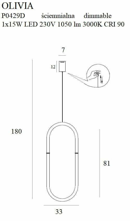 Zobacz Lampa wisząca Max Light Olivia P0429D złota LED 15W 3000K 33 cm Lampa wisząca Max Light Olivia P0429D złota LED 15W 3000K 33 cm