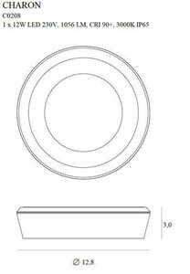 Plafon Max Light Charon C0208 czarny LED 11W 3000K IP65 12,8 cm small 1