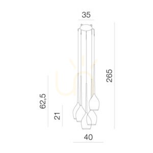 Lampa Wisząca Azzardo IZZA 5 small 2