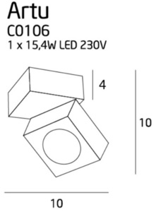 Plafon Max Light Artu C0106 biały metal LED 15W 10x10 cm 1 Plafon Max Light Artu C0106 biały metal LED 15W 10x10 cm small 1