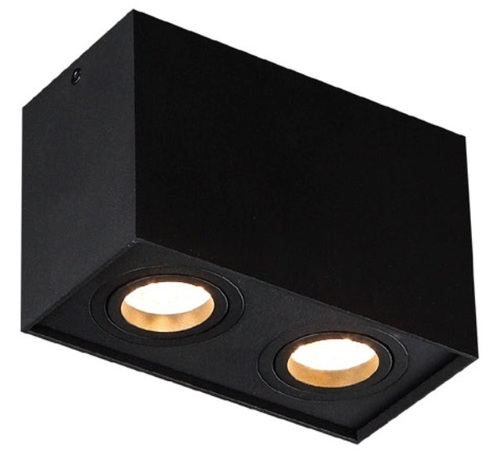 Sprawdź Plafon Max Light Basic Square II C0089 czarny 2xGU10 19x9,5 cm