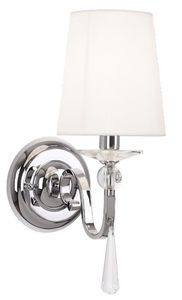 Kinkiet Max Light Charlotte W0067 chrom biały abażur 1x40W E14 41 cm small 0