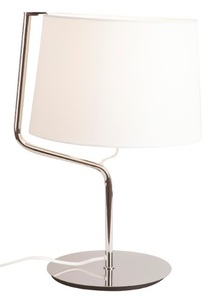 Lampa stołowa Max Light Chicago T0030 chrom biała E27 100W 32 cm small 0