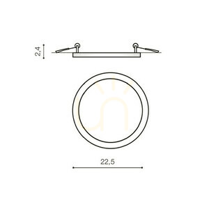 Downlight Azzardo SLIM 22 ROUND 4000K IP44 BK small 2