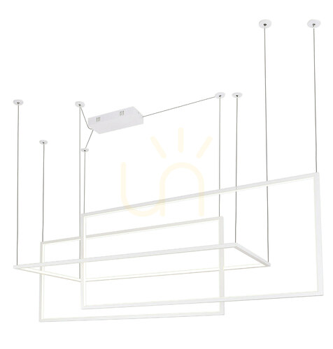Sprawdź Lampa wisząca Max Light Geometric biała 3-punktowa LED 145 cm P0272