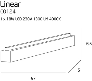 Plafon LED Max Light Linear biały 57x57 cm 18W C0124 small 2
