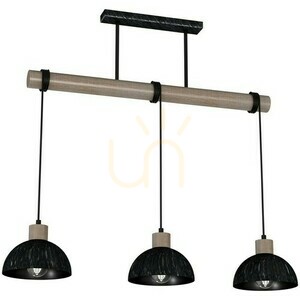 Czarna Lampa Wisząca Erik Sawn Black/Patinated Wood 3 Xe27 small 1