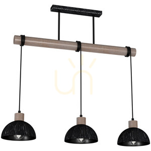 Czarna Lampa Wisząca Erik Sawn Black/Patinated Wood 3 Xe27 small 10