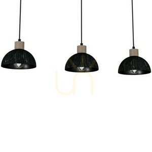 Czarna Lampa Wisząca Erik Sawn Black/Patinated Wood 3 Xe27 small 2